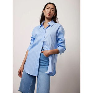 Mint Velvet Blue Contrast Stripe Shirt